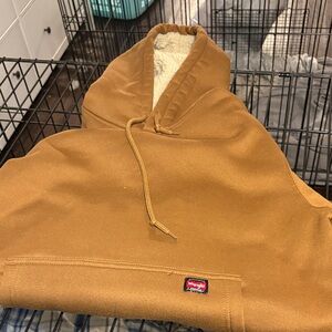 Wrangler Tan Hoodie with Sherpa Lining